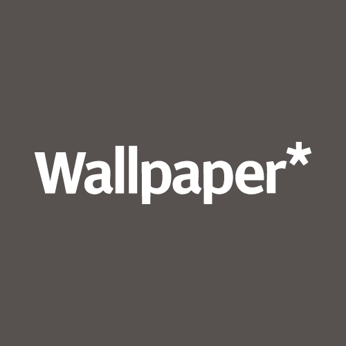 The image shows the word "Wallpaper*" in bold white text on a dark gray background.