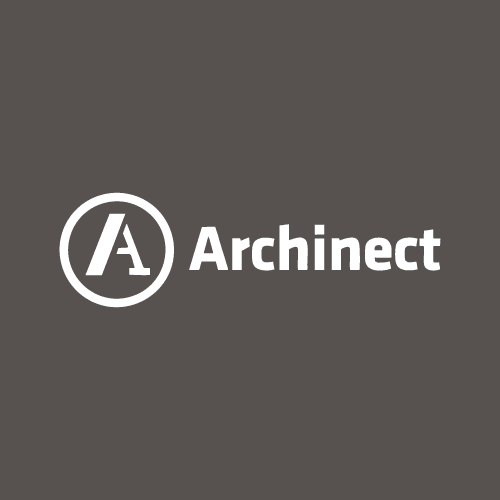 White Archinect logo with a stylized "A" inside a circle, next to the word "Archinect" in bold white text, displayed on a dark gray background.