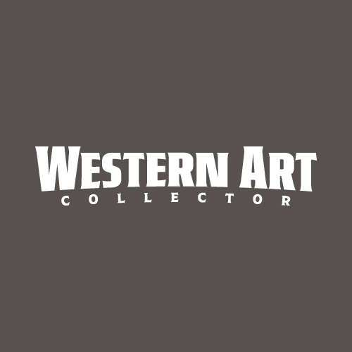 White bold text reads "Western Art" in large letters and "Collector" in smaller letters underneath, all on a dark gray background.